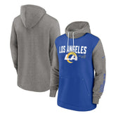 Los Angeles Rams Fashion Color Block Pullover Hoodie Royal