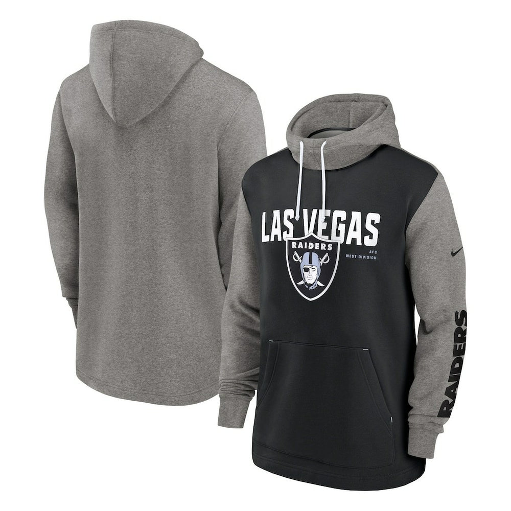 Las Vegas Raiders Fashion Color Block Pullover Hoodie Black