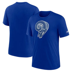 Los Angeles Rams Rewind Logo Tri-Blend T-Shirt Royal
