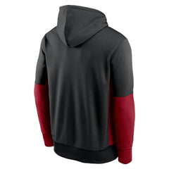 Arizona Cardinals Color Block Fleece Performance Pullover Hoodie Black