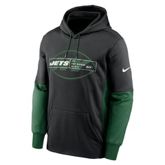 New York Jets Color Block Fleece Performance Pullover Hoodie Black