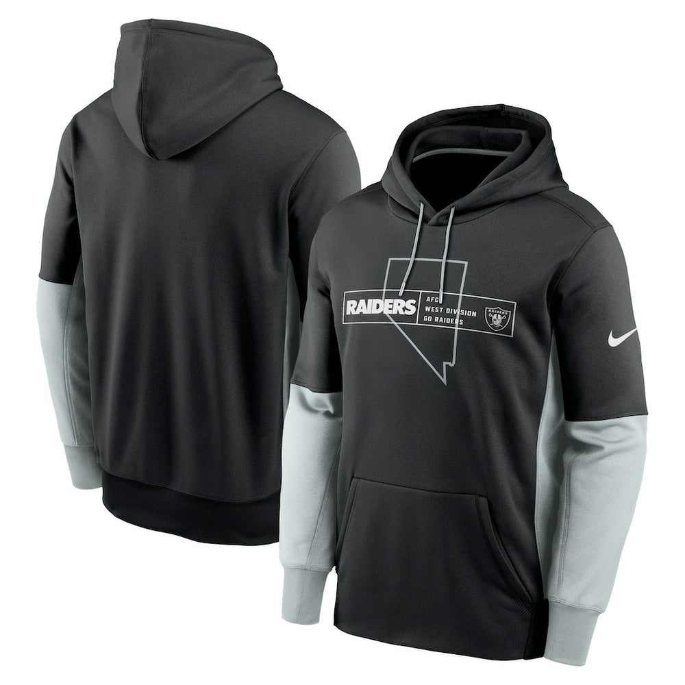 Las Vegas Raiders Color Block Fleece Performance Pullover Hoodie Black
