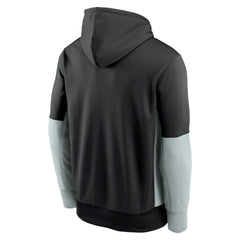 Las Vegas Raiders Color Block Fleece Performance Pullover Hoodie Black