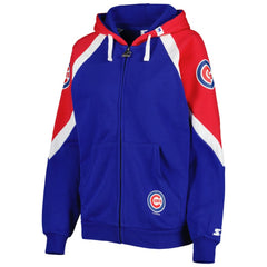 Chicago Cubs Starter Women's Hail Mary Full-Zip Hoodie - Royal/Red Hoodies