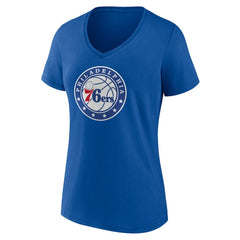 Philadelphia 76ers Women's Alternate Logo V-Neck T-Shirt Royal