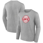 Atlanta Hawks Alternate Logo Long Sleeve T-Shirt Gray