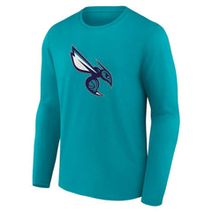 Charlotte Hornets Alternate Logo Long Sleeve T-Shirt Aqua