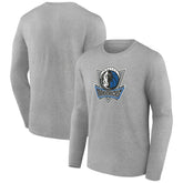 Dallas Mavericks Alternate Logo Long Sleeve T-Shirt Gray