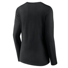 Chicago Bulls Women's Alternate Logo V-Neck Long Sleeve T-Shirt Black