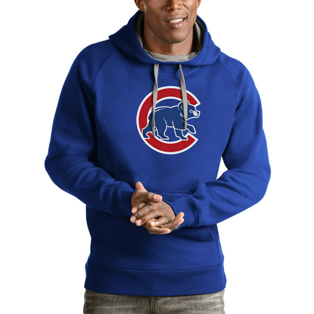 Chicago Cubs Antigua Victory Pullover Team Logo Hoodie - Royal Hoodies