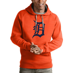 Detroit Tigers Antigua Victory Pullover Team Logo Hoodie - Orange Hoodies