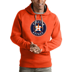 Houston Astros Antigua Victory Pullover Team Logo Hoodie - Orange Hoodies