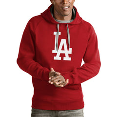 Los Angeles Dodgers Antigua Victory Pullover Team Logo Hoodie - Red Hoodies