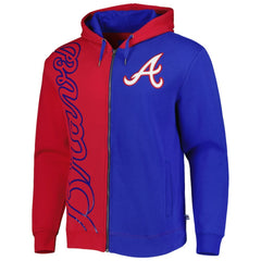 Atlanta Braves Mitchell & Ness Fleece Full-Zip Hoodie - Red/Royal Hoodies