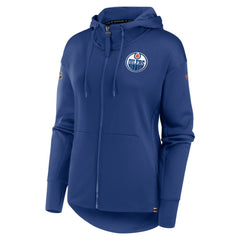 NHL Edmonton Oilers Fanatics Women's Authentic Pro Scuba Full-Zip Hoodie - Royal