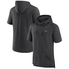 NHL Anaheim Ducks Fanatics Authentic Pro Short Sleeve Pullover Hoodie - Heather Charcoal
