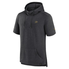 NHL Anaheim Ducks Fanatics Authentic Pro Short Sleeve Pullover Hoodie - Heather Charcoal