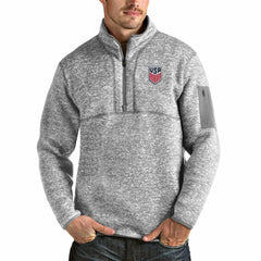 USMNT Antigua Fortune Quarter-Zip Pullover Jacket Gray