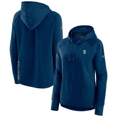 NHL Seattle Kraken Fanatics Women's Authentic Pro Pullover Hoodie - Heather Deep Sea Blue