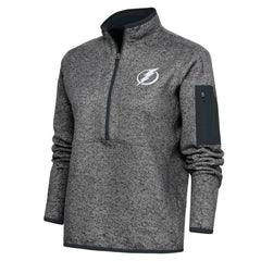 NHL Tampa Bay Lightning Antigua Women's Team Logo Fortune Quarter-Zip Jacket - Heather Charcoal