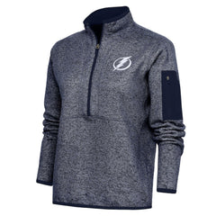 NHL Tampa Bay Lightning Antigua Women's Team Logo Fortune Quarter-Zip Jacket - Heather Navy