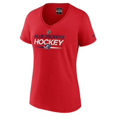 NHL Columbus Blue Jackets Fanatics Women's Authentic Pro Primary V-Neck T-Shirt - Red