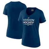 NHL Seattle Kraken Fanatics Women's Authentic Pro V-Neck T-Shirt - Deep Sea Blue