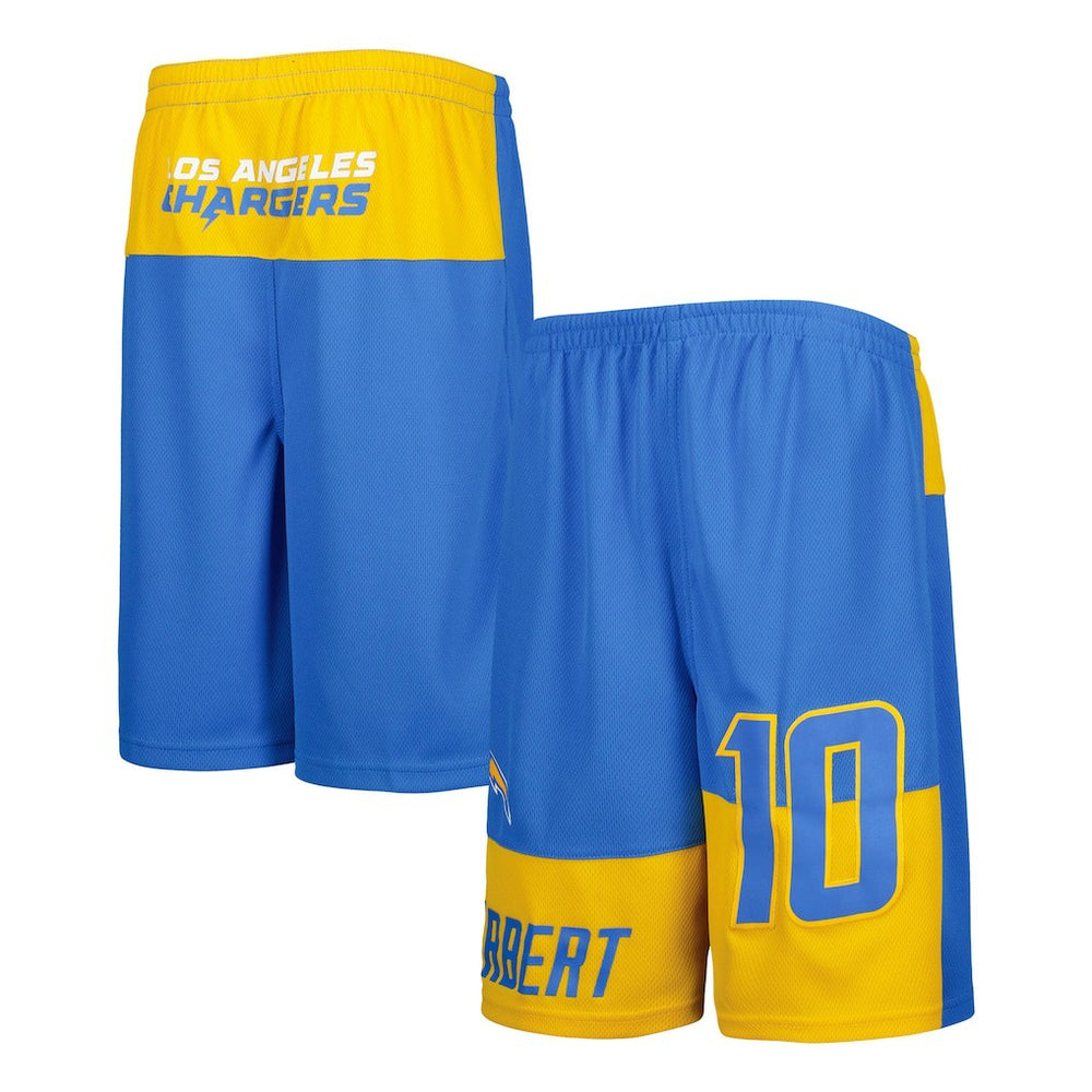 Justin Herbert Los Angeles Chargers Youth Player Name & Number Shorts Powder Blue