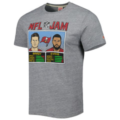 Tom Brady & Mike Evans Tampa Bay Buccaneers Homage Unisex NFL Jam Tri-Blend T-Shirt Heather Gray