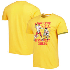 Len Dawson Kansas City Chiefs Homage Unisex Caricature Retired Player Tri-Blend T-Shirt Gold