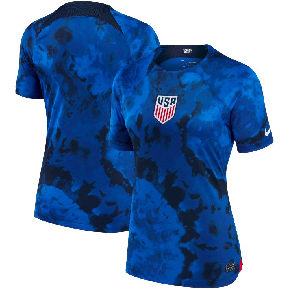 USMNT Women's 2022/23 Away Breathe Stadium Replica Blank Jersey Blue