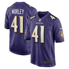 NFL Daryl Worley Baltimore Ravens Game Player Jersey - Purple