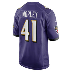 NFL Daryl Worley Baltimore Ravens Game Player Jersey - Purple