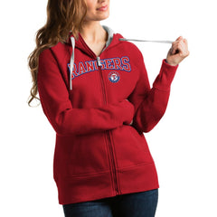 Texas Rangers Antigua Women's Team Logo Victory Full-Zip Hoodie - Red Hoodies