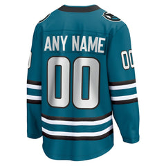 NHL,Custom San Jose Sharks Fanatics Home Breakaway Custom Jersey - Teal