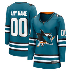 NHL San Jose Sharks Fanatics Women's Home Breakaway Custom Jersey - Teal