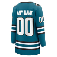 NHL San Jose Sharks Fanatics Women's Home Breakaway Custom Jersey - Teal