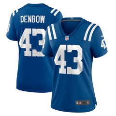 NFL Trevor Denbow Indianapolis Colts Women's Game Player Jersey - Royal