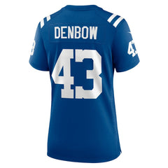 NFL Trevor Denbow Indianapolis Colts Women's Game Player Jersey - Royal