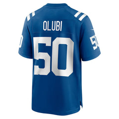 NFL Segun Olubi Indianapolis Colts Game Player Jersey - Royal