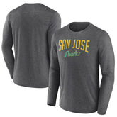 NHL San Jose Sharks Fanatics Special Edition 2.0 Scoring Chance Long Sleeve T-Shirt - Heather Charcoal