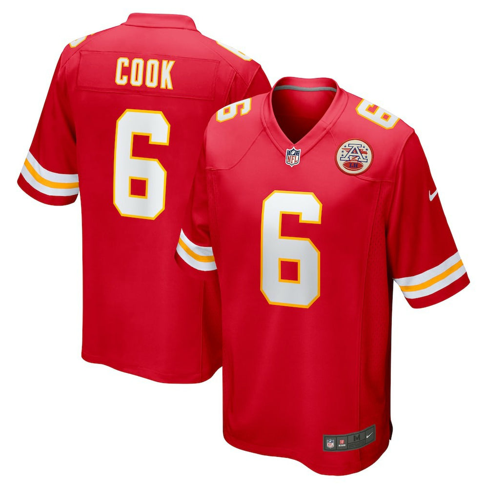 NFL Bryan Cook Kansas City Chiefs Game Player Jersey - Red