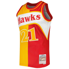 NBA Dominique Wilkins Atlanta Hawks Hardwood Classics 1986/87 Split Swingman Jersey - Yellow/Red