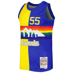 NBA Dikembe Mutombo Denver Nuggets Hardwood Classics 1991/92 Split Swingman Jersey sale - Royal/Gold