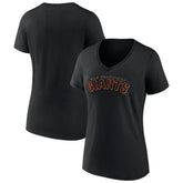 San Francisco Giants Women's Giants Alternate Club Lettering V-Neck T-Shirt - Black T-shirts
