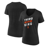 San Francisco Giants Women's Third and King V-Neck T-Shirt - Charcoal T-shirts