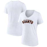 San Francisco Giants Women's Giants Alternate Club Lettering V-Neck T-Shirt - White T-shirts