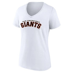 San Francisco Giants Women's Giants Alternate Club Lettering V-Neck T-Shirt - White T-shirts