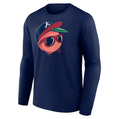 Atlanta Braves Mr. Peach Long Sleeve T-Shirt - Navy T-shirts