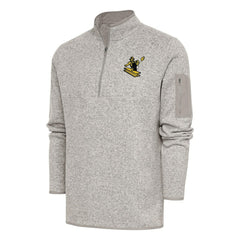 Pittsburgh Steelers Antigua Throwback Fortune Quarter-Zip Pullover Jacket Oatmeal